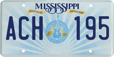 MS license plate ACH195
