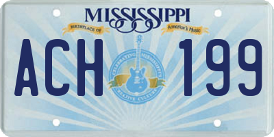MS license plate ACH199