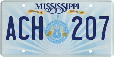 MS license plate ACH207