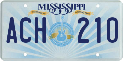MS license plate ACH210
