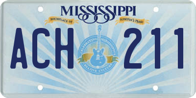 MS license plate ACH211
