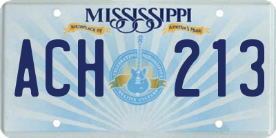 MS license plate ACH213