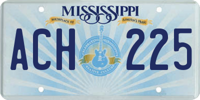 MS license plate ACH225