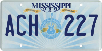 MS license plate ACH227