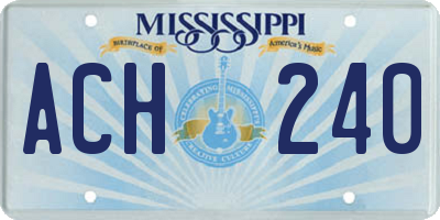 MS license plate ACH240