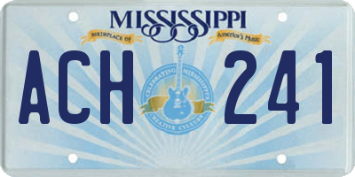 MS license plate ACH241