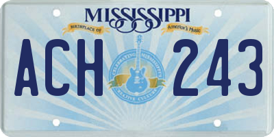 MS license plate ACH243