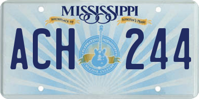 MS license plate ACH244