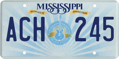 MS license plate ACH245