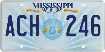MS license plate ACH246