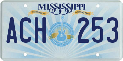 MS license plate ACH253