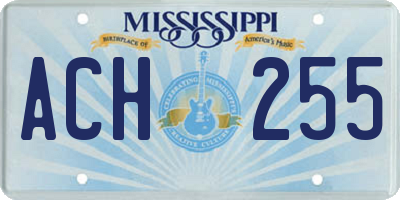 MS license plate ACH255