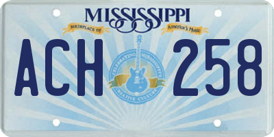 MS license plate ACH258