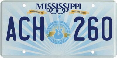 MS license plate ACH260