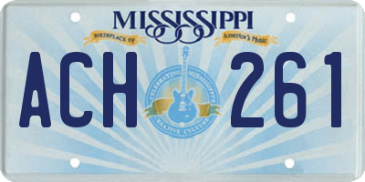 MS license plate ACH261