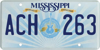 MS license plate ACH263