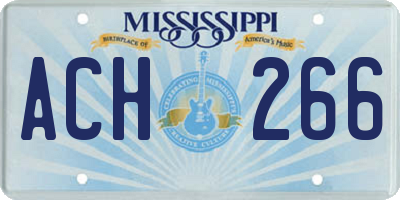 MS license plate ACH266