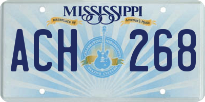 MS license plate ACH268