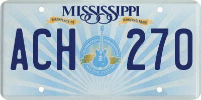MS license plate ACH270
