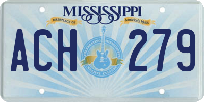 MS license plate ACH279