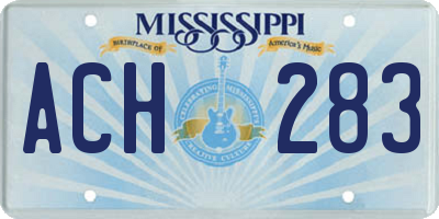 MS license plate ACH283