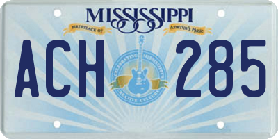 MS license plate ACH285
