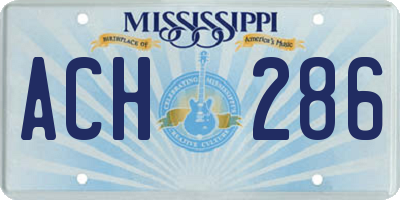 MS license plate ACH286