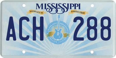 MS license plate ACH288