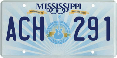 MS license plate ACH291