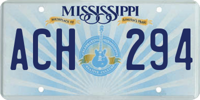 MS license plate ACH294