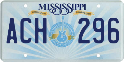 MS license plate ACH296