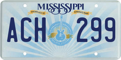 MS license plate ACH299