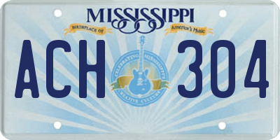 MS license plate ACH304