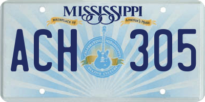 MS license plate ACH305