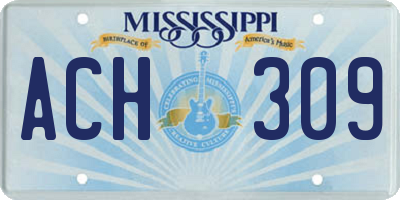 MS license plate ACH309