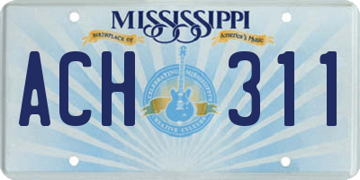 MS license plate ACH311