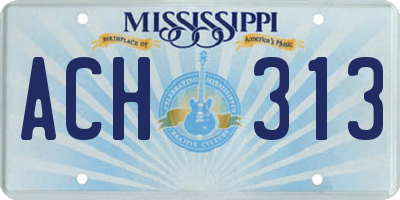 MS license plate ACH313