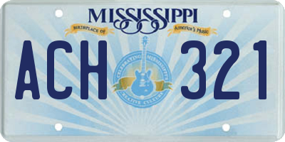 MS license plate ACH321