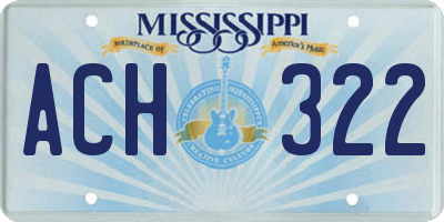 MS license plate ACH322