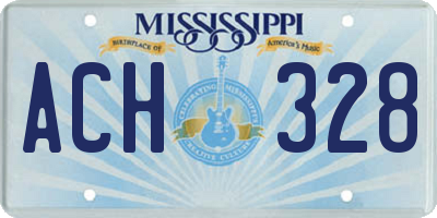MS license plate ACH328