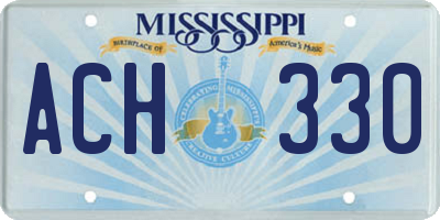 MS license plate ACH330