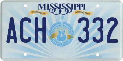 MS license plate ACH332