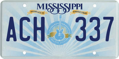 MS license plate ACH337