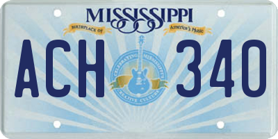 MS license plate ACH340