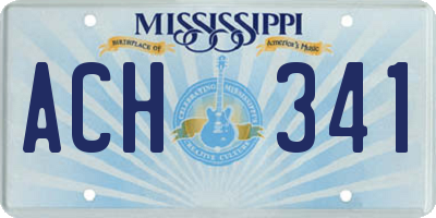 MS license plate ACH341