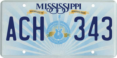 MS license plate ACH343