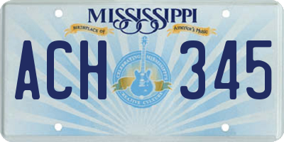 MS license plate ACH345
