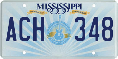 MS license plate ACH348