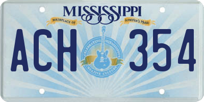 MS license plate ACH354