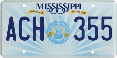 MS license plate ACH355